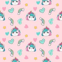 Cute cartoon unicorn, decorative element on pastel background. style for kids Baby Fabric Designs, Wallpaper, Gift Wrapping Paper vector