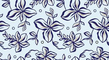 Floral pattern. Baroque wallpaper, damask. Seamless background. Blue flower vector