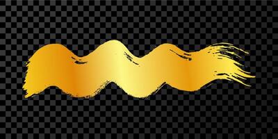 Gold wavy grunge brush strokes vector