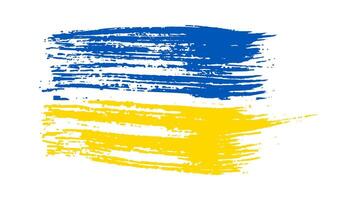 Ukrainian national flag in grunge style vector