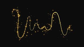 Gold glittering confetti wave and stardust vector