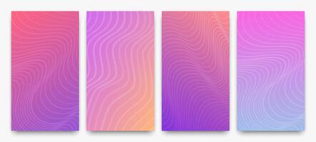 Modern colorful gradient background with wave lines vector