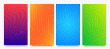 Modern colorful gradient background with wave lines vector