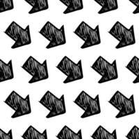 Seamless pattern with black hand drawn arrows vector