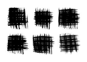 Black brush stroke in square form on white background vector