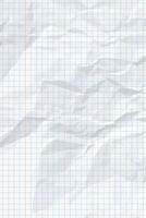 White clean crumpled checkered paper vector