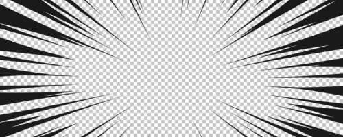 Comic book page with black lines isolated on background. Template with flash explosion rays effect texture. illustration vector