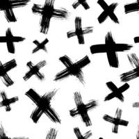 Seamless pattern with hand drawn cross symbols vector