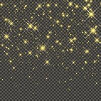 Gold glittering dust on a gray background. Dust with gold glitter effect and empty space for your text. illustration vector