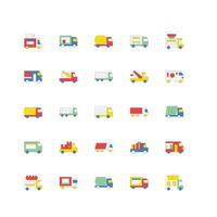 Truck Set of Transport Line Icons. Contains such Icons as Truck vector