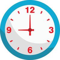 Clock icon in flat style, timer on color background. design element vector