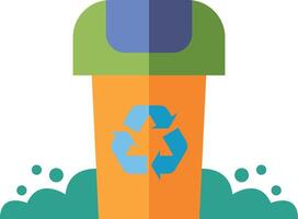 Wheelie bin, organic. Garbage bag and container. Waste bin or litterbin. vector