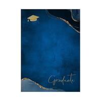 Blue Golden Frame Graduate Card vector