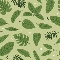 pattern with tropical leaves vector