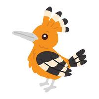 doodle hoopoe bird vector