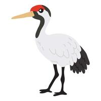 doodle red-crowned crane vector