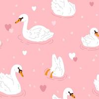 pattern with white swans vector
