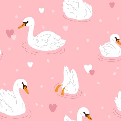 pattern with white swans
