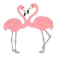 cartoon doodle flamingo couple vector