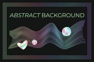 Y2k abstract background with distorted waves and liquid shapes. Fluid holographic iridescent gradient banner. Wallpaper layout template. 90s nostalgia. illustration. vector