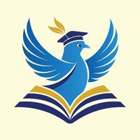 educación para todas paloma graduación Universidad logo vector