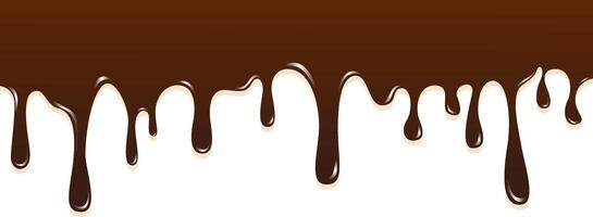 realista goteo marrón chocolate ilustración aislado en blanco antecedentes. mundo chocolate día celebracion. vector