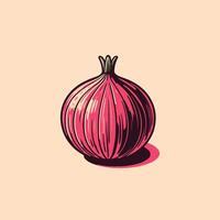 Red onion isolated on white background vector
