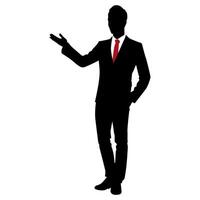 Illustration of business man silhouette isolated on white background vector