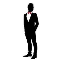 Illustration of business man silhouette isolated on white background vector