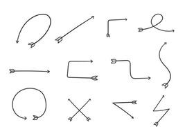 conjunto de flechas dibujadas a mano vector