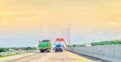 Batang, Indonesia on March 8 2023. The Kalikuto Bridge is the new icon of the Semarang Batang Toll Road. T photo