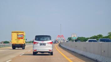 Batang, Indonesia on March 8 2023. The Kalikuto Bridge is the new icon of the Semarang Batang Toll Road. T photo