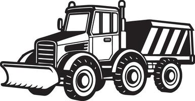 tractor with a snowplow on a white background. illustration vector