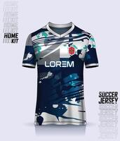 Pattern design, illustration, textile background for sports t-shirt, football jersey shirt mockup for football club. consistent front view vector