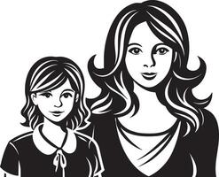 Mom and Daughter. Family. illustration vector