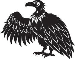 Griffon Eagle - Black and White Illustration - Isolated on White Background vector