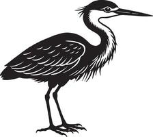 image of a silhouette of a heron on a white background vector