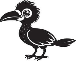 Black crow isolated on a white background. illustration for your design vector