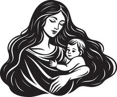 madre con bebé. maternidad. ilustración vector