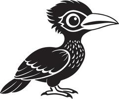 bird icon isolated on white background. Black and white illustration. vector