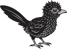 image of a bird on a white background. Black and white. vector