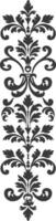 Silhouette vertical line divider with Baroque ornament black color only vector