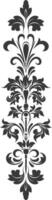 Silhouette vertical line divider with Baroque ornament black color only vector
