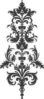 Silhouette vertical line divider with Baroque ornament black color only vector