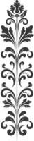 Silhouette vertical line divider with Baroque ornament black color only vector
