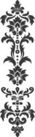 Silhouette vertical line divider with Baroque ornament black color only vector