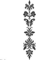 Silhouette vertical line divider with Baroque ornament black color only vector