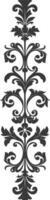 Silhouette vertical line divider with Baroque ornament black color only vector