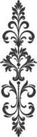 Silhouette vertical line divider with Baroque ornament black color only vector