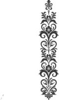 Silhouette vertical line divider with Baroque ornament black color only vector